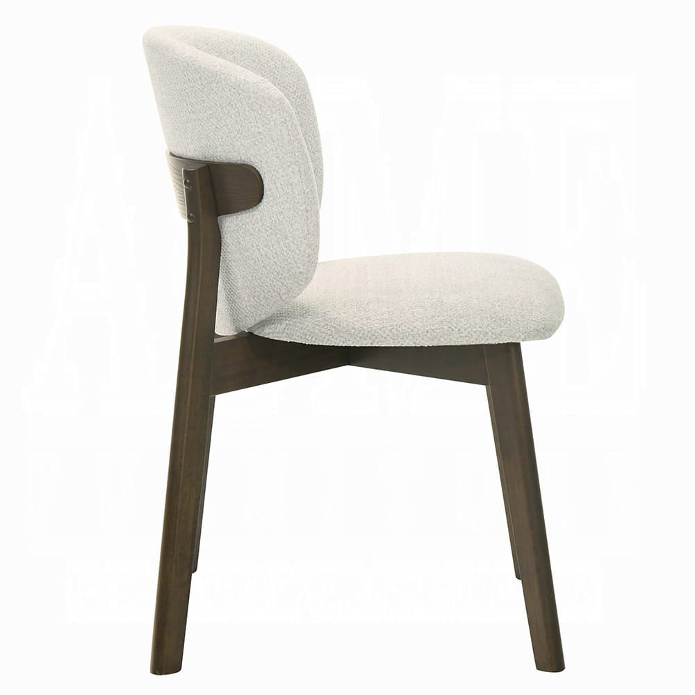 ACME Furniture - Mallin - Side Chair (Set of 2) - Gray Chenille & Walnut  - DN03656 view 3