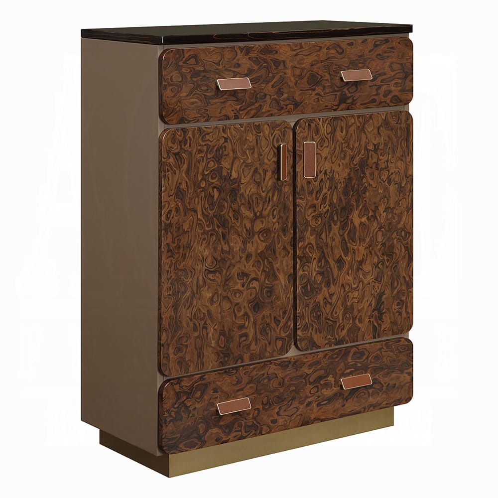 ACME Furniture - Marcelino - Chest - Brown & Beige Microfiber Leather & Glossy Coffee Wood Grain - BD20036 view 1