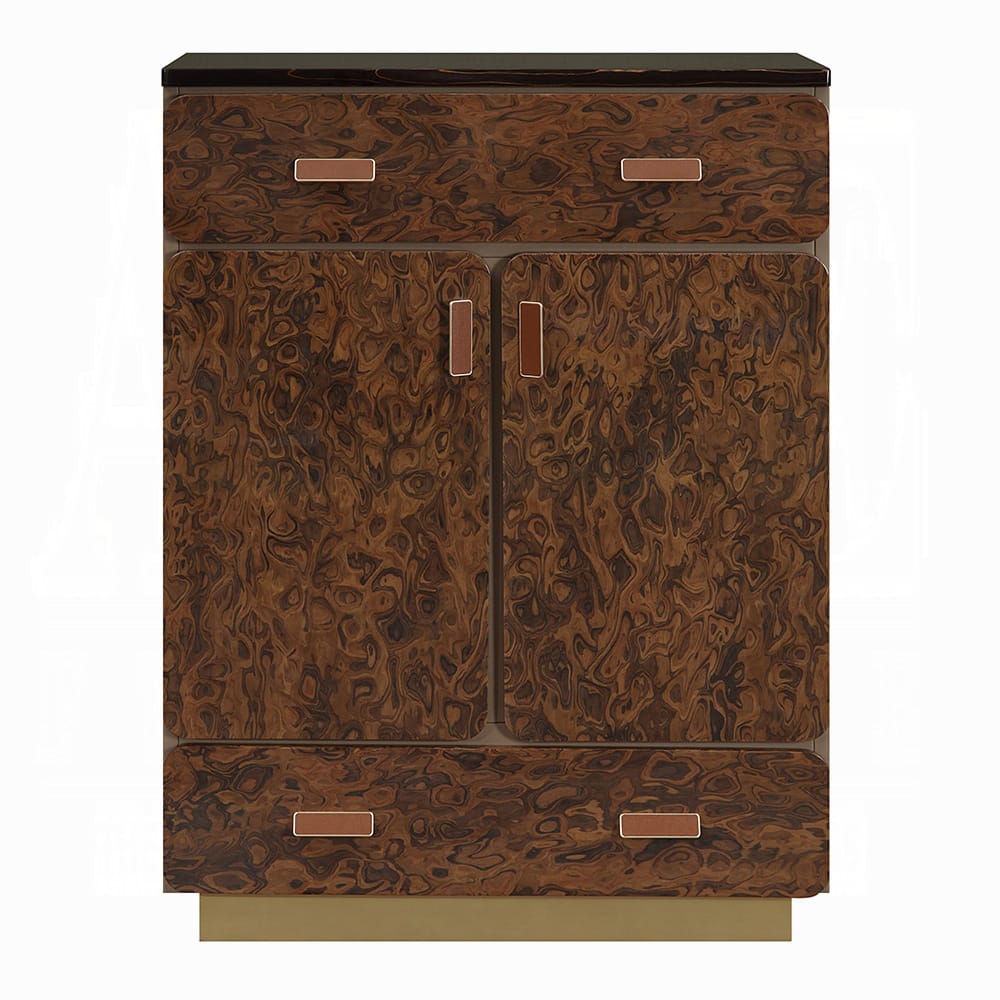 ACME Furniture - Marcelino - Chest - Brown & Beige Microfiber Leather & Glossy Coffee Wood Grain - BD20036 view 2