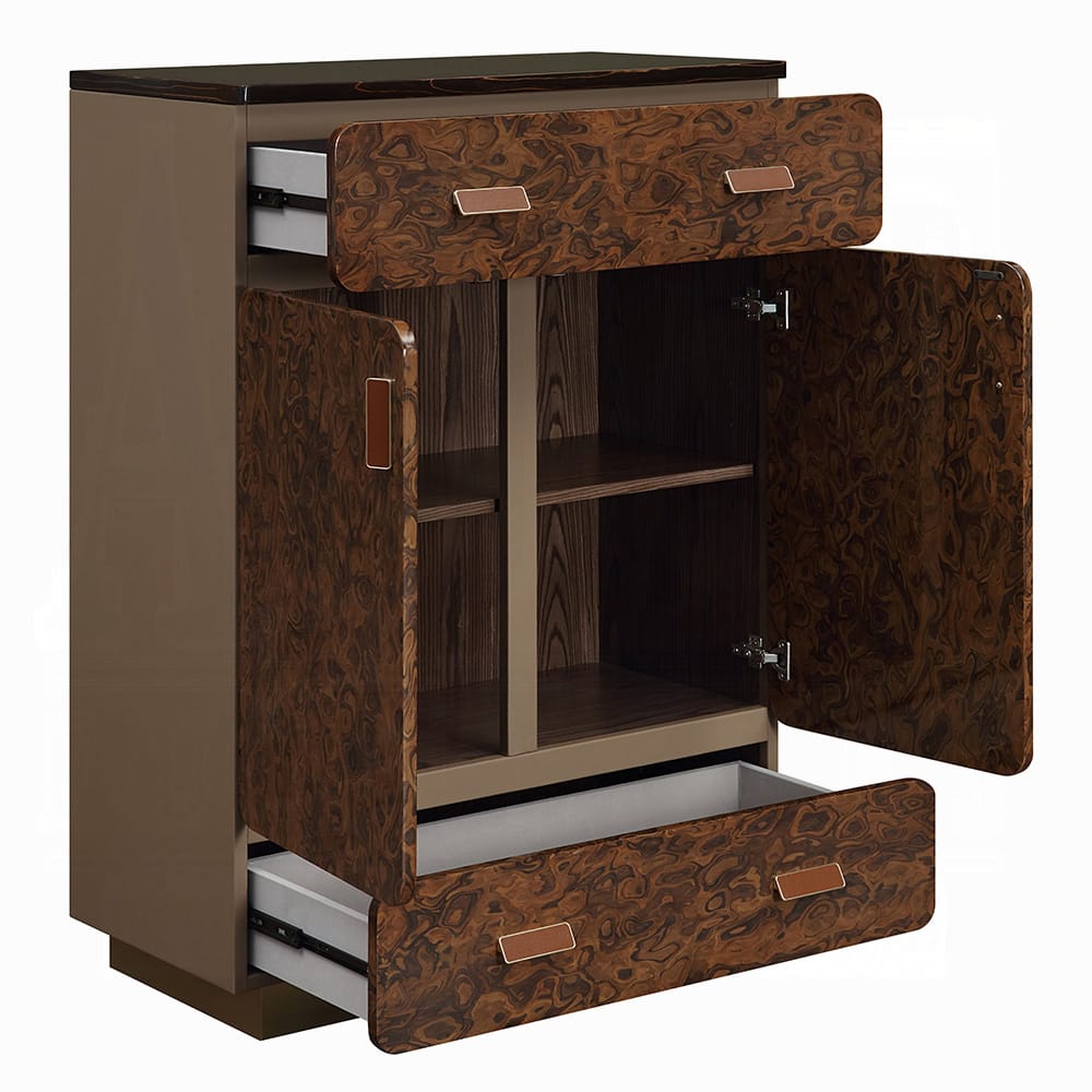 ACME Furniture - Marcelino - Chest - Brown & Beige Microfiber Leather & Glossy Coffee Wood Grain - BD20036 view 3