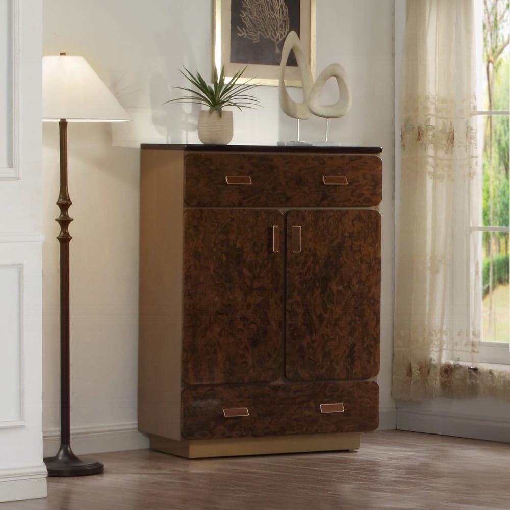ACME Furniture - Marcelino - Chest - Brown & Beige Microfiber Leather & Glossy Coffee Wood Grain - BD20036 view 4