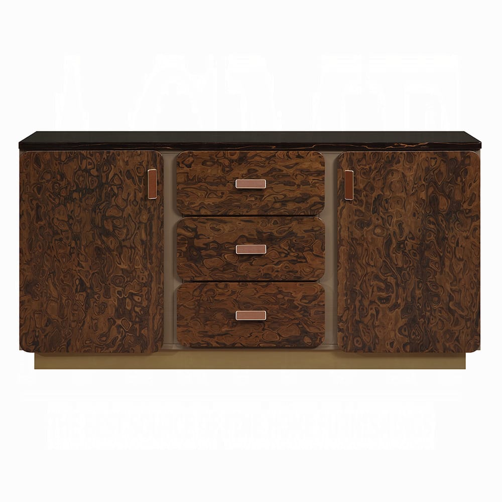 ACME Furniture - Marcelino - Dresser - Brown & Beige Microfiber Leather & Glossy Coffee Wood Grain - BD20035 view 2