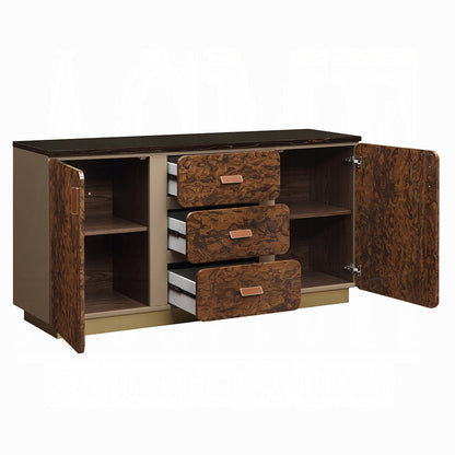 ACME Furniture - Marcelino - Dresser - Brown & Beige Microfiber Leather & Glossy Coffee Wood Grain - BD20035 view 3