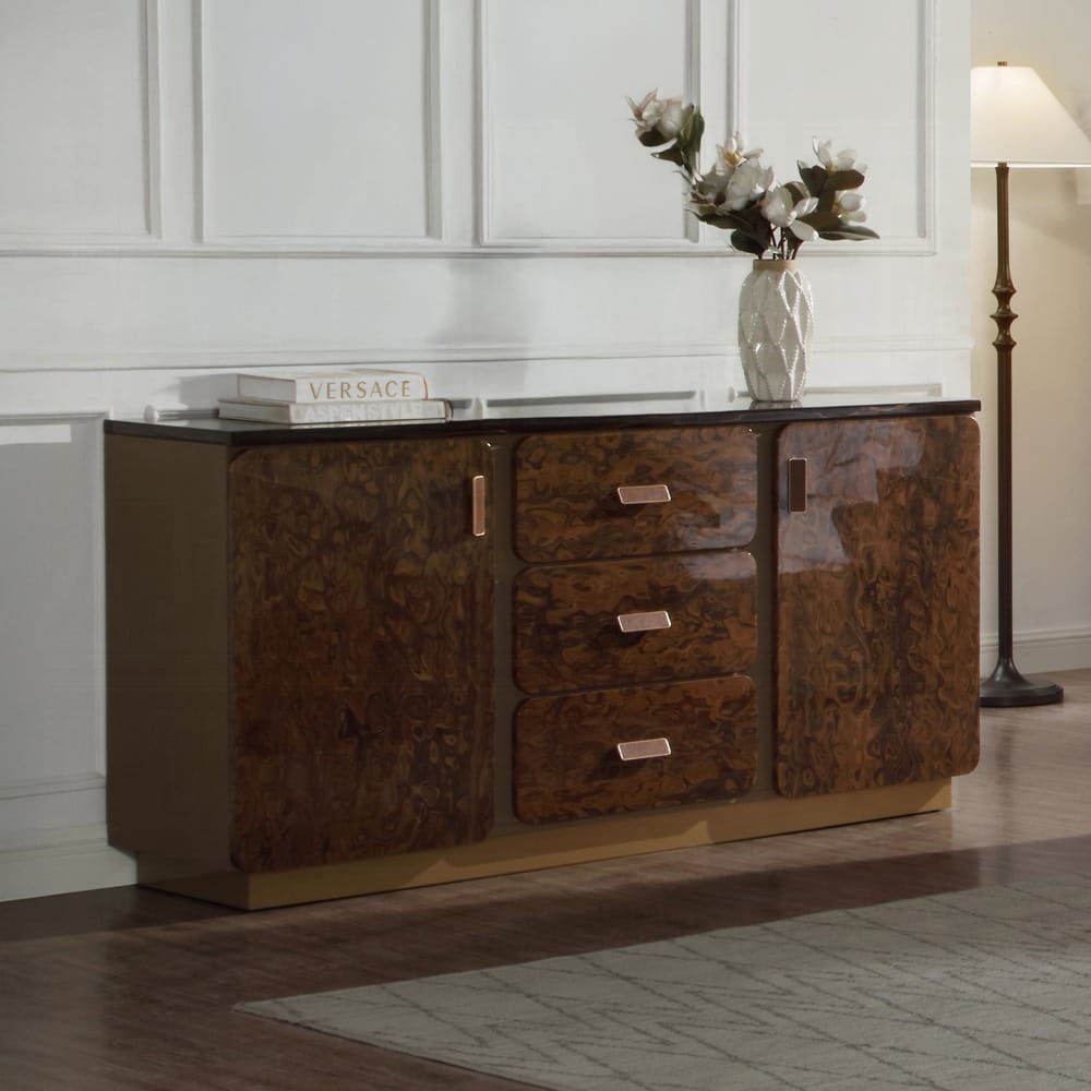 ACME Furniture - Marcelino - Dresser - Brown & Beige Microfiber Leather & Glossy Coffee Wood Grain - BD20035 view 4