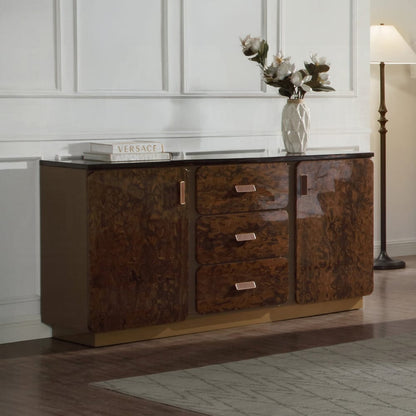 ACME Furniture - Marcelino - Dresser - Brown & Beige Microfiber Leather & Glossy Coffee Wood Grain - BD20035 view 4