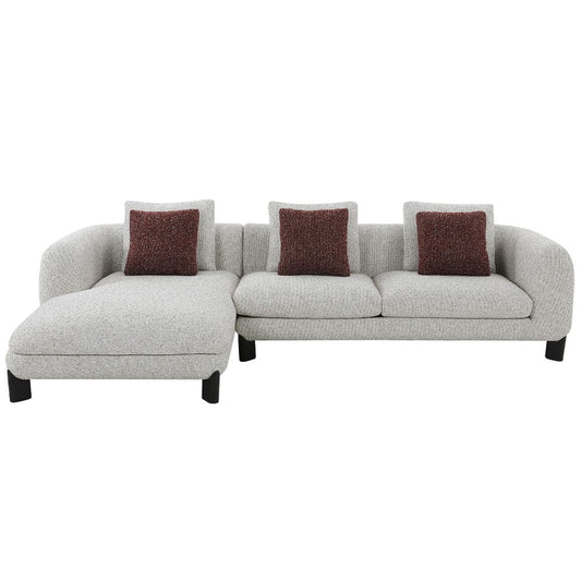 ACME Furniture - Mardi - Sectional Sofa w/6 Pillows - Maroon & Beige Tweed - LV04280 view 1