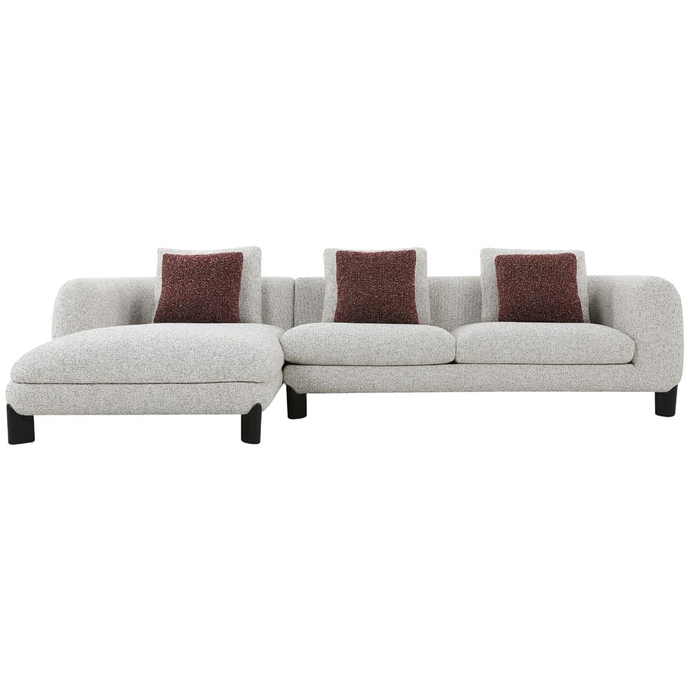 ACME Furniture - Mardi - Sectional Sofa w/6 Pillows - Maroon & Beige Tweed - LV04280 view 2