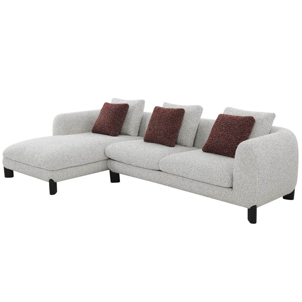 ACME Furniture - Mardi - Sectional Sofa w/6 Pillows - Maroon & Beige Tweed - LV04280 view 3