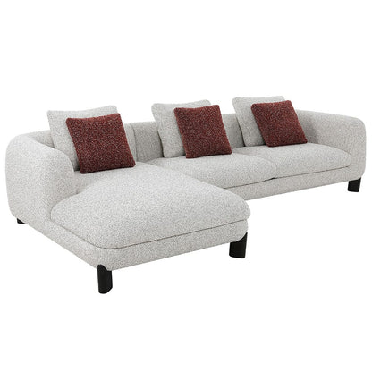 ACME Furniture - Mardi - Sectional Sofa w/6 Pillows - Maroon & Beige Tweed - LV04280 view 4