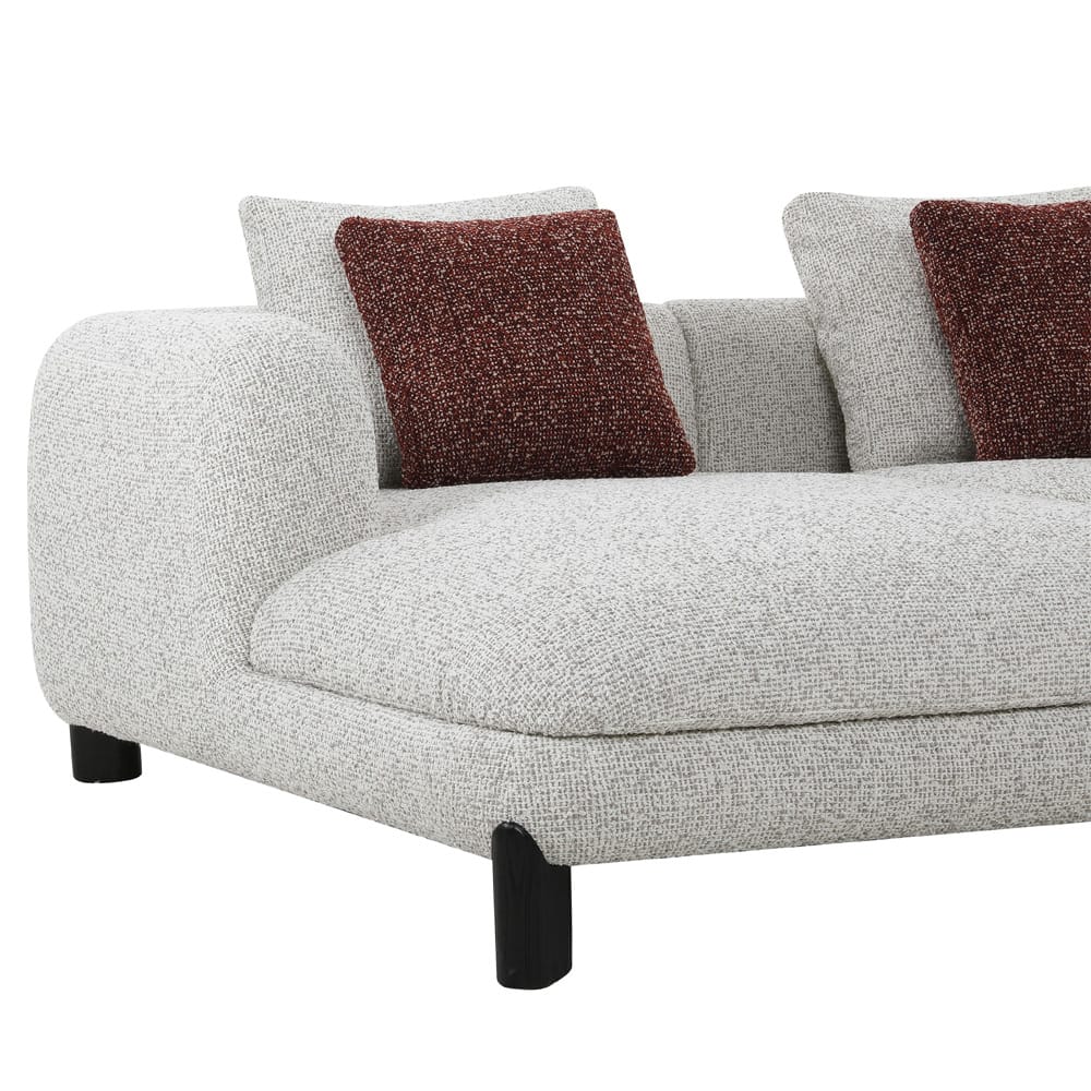 ACME Furniture - Mardi - Sectional Sofa w/6 Pillows - Maroon & Beige Tweed - LV04280 view 5