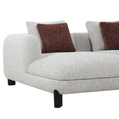 ACME Furniture - Mardi - Sectional Sofa w/6 Pillows - Maroon & Beige Tweed - LV04280 view 5