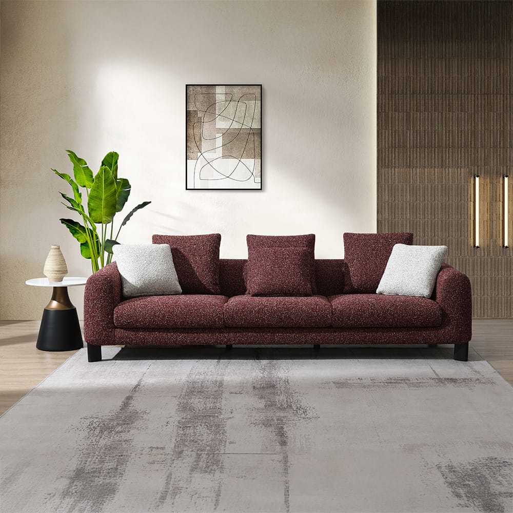 ACME Furniture - Mardi - Sofa w/6 Pillows - Maroon Tweed - LV04290 view 6
