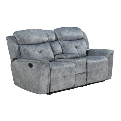 ACME Furniture - Mariana - Motion Loveseat w/Console - Silver Gray Fabric - 55031A view 1