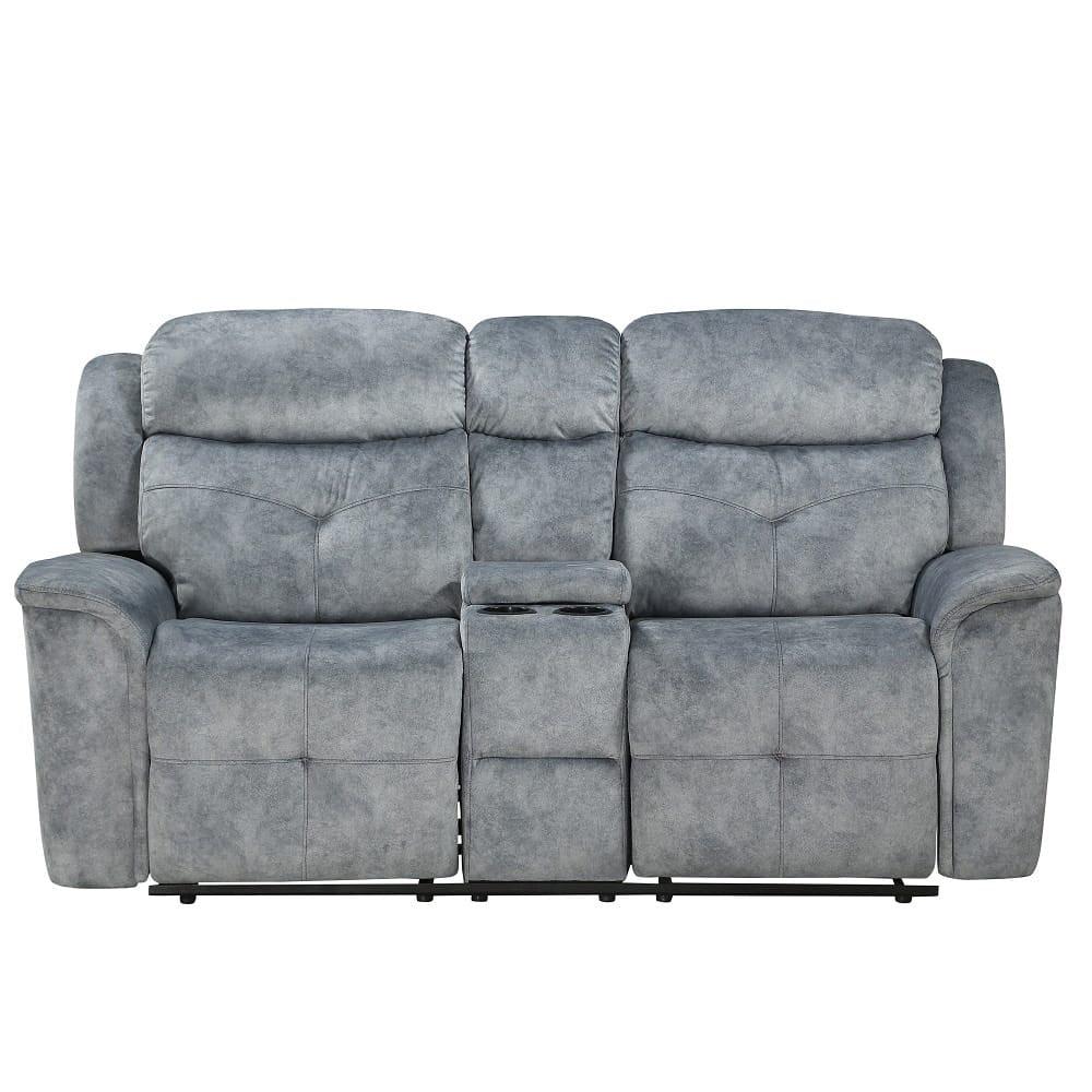 ACME Furniture - Mariana - Motion Loveseat w/Console - Silver Gray Fabric - 55031A view 2