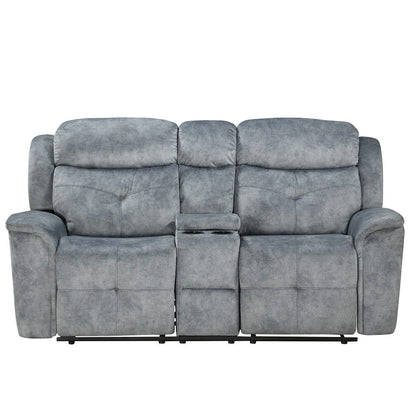 ACME Furniture - Mariana - Motion Loveseat w/Console - Silver Gray Fabric - 55031A view 2
