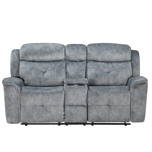 ACME Furniture - Mariana - Motion Loveseat w/Console - Silver Gray Fabric - 55031A view 2