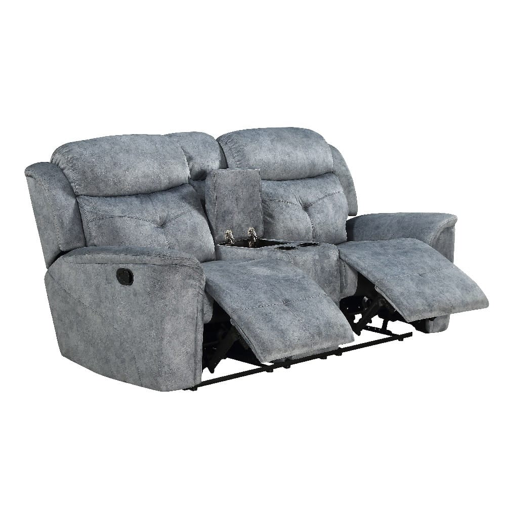 ACME Furniture - Mariana - Motion Loveseat w/Console - Silver Gray Fabric - 55031A view 3