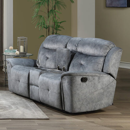 ACME Furniture - Mariana - Motion Loveseat w/Console - Silver Gray Fabric - 55031A view 6