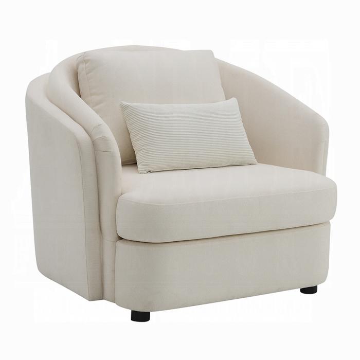 ACME Furniture - Mariko Chair w/Pillow - Ivory Fabric - LV02772 veiw 1
