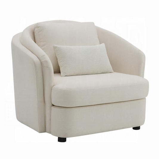 ACME Furniture - Mariko Chair w/Pillow - Ivory Fabric - LV02772 veiw 1