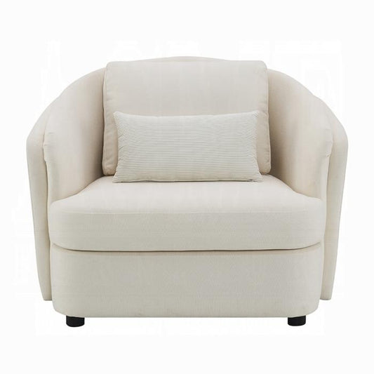 ACME Furniture - Mariko Chair w/Pillow - Ivory Fabric - LV02772 veiw 2