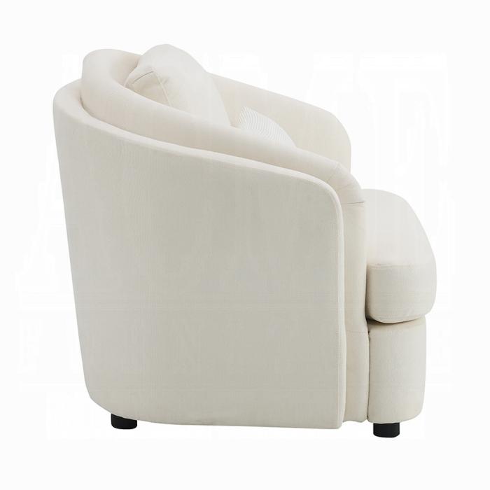 ACME Furniture - Mariko Chair w/Pillow - Ivory Fabric - LV02772 veiw 3