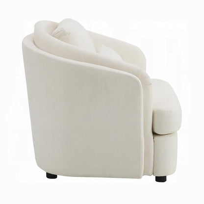 ACME Furniture - Mariko Chair w/Pillow - Ivory Fabric - LV02772 veiw 3