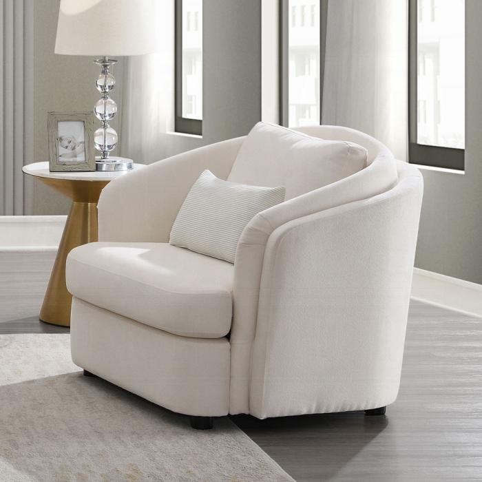 ACME Furniture - Mariko Chair w/Pillow - Ivory Fabric - LV02772 veiw 5