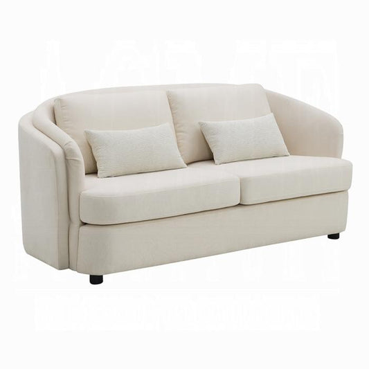 ACME Furniture - Mariko Loveseat w/2 Pillows - Ivory Fabric - LV02771 veiw 1
