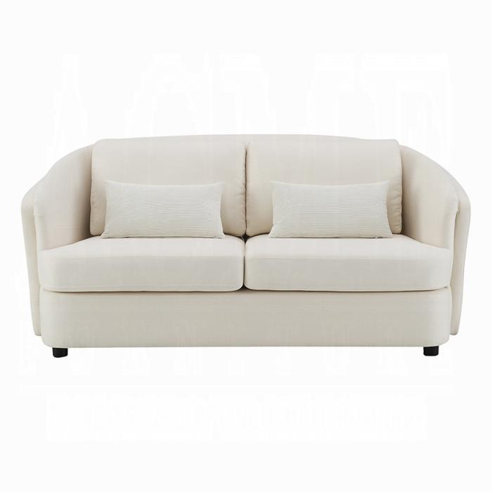 ACME Furniture - Mariko Loveseat w/2 Pillows - Ivory Fabric - LV02771 veiw 2