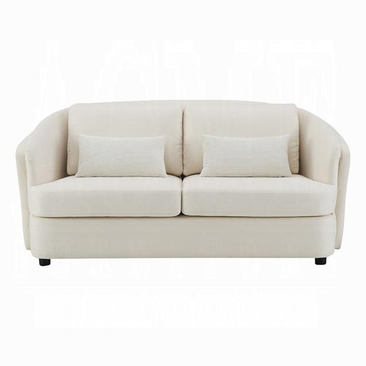 ACME Furniture - Mariko Loveseat w/2 Pillows - Ivory Fabric - LV02771 veiw 2