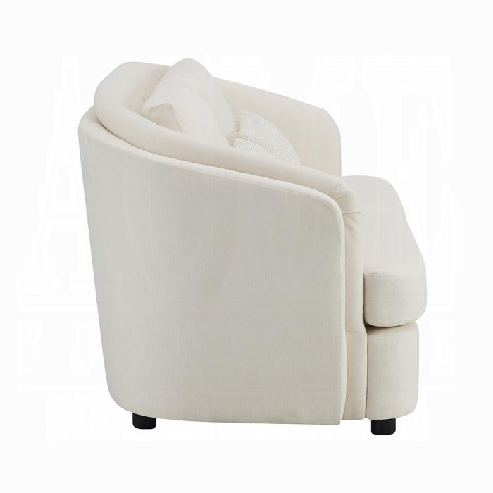 ACME Furniture - Mariko Loveseat w/2 Pillows - Ivory Fabric - LV02771 veiw 3