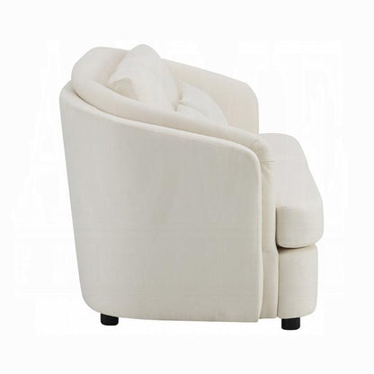 ACME Furniture - Mariko Loveseat w/2 Pillows - Ivory Fabric - LV02771 veiw 3