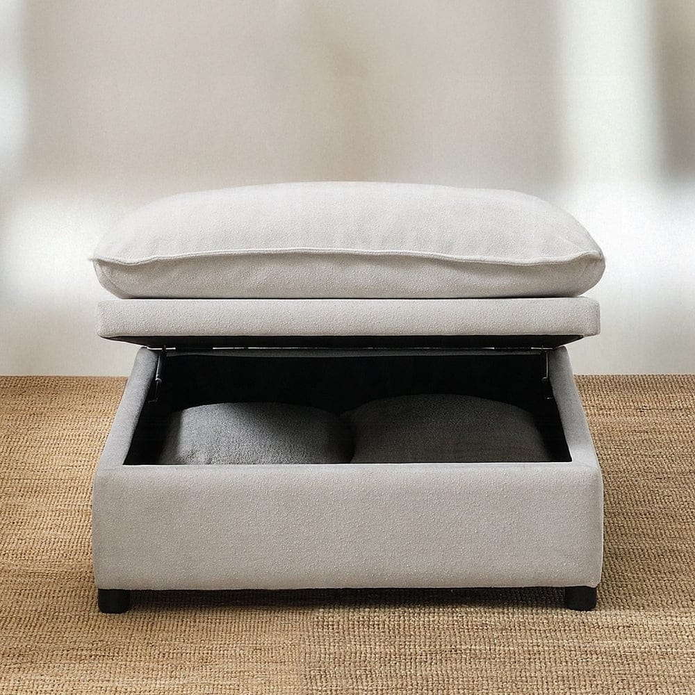 ACME Furniture - Marisa Modular Ottoman w/Storage - Beige Boucle - LV04415 view 5