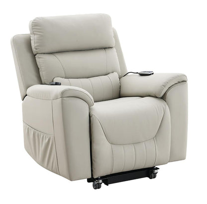 ACME Furniture - Marsha Power Recliner w/Lift & Massage - Light Gray Silicone Synthetic Leather - LV04273 view 1