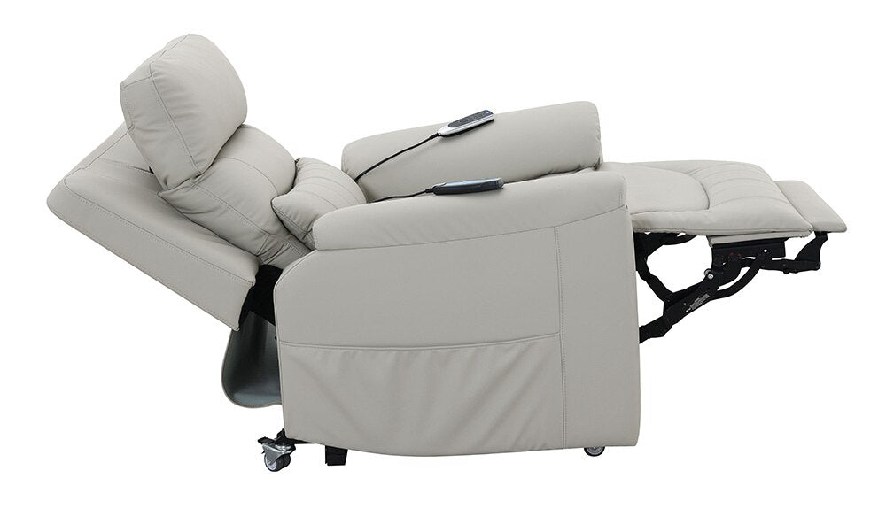 ACME Furniture - Marsha Power Recliner w/Lift & Massage - Light Gray Silicone Synthetic Leather - LV04273 veiw 3