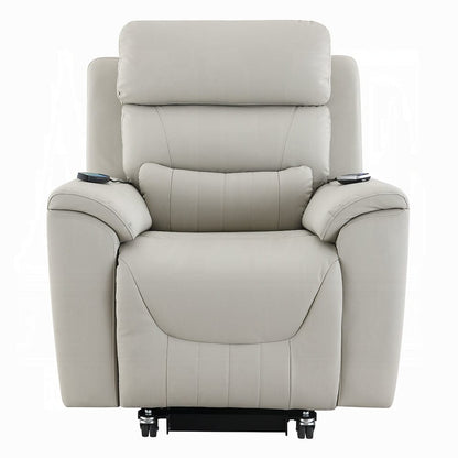 ACME Furniture - Marsha Power Recliner w/Lift & Massage - Light Gray Silicone Synthetic Leather - LV04273 view 5