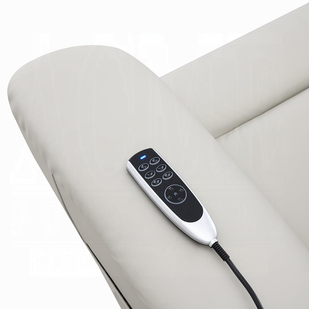 ACME Furniture - Marsha Power Recliner w/Lift & Massage - Light Gray Silicone Synthetic Leather - LV04273 view 10