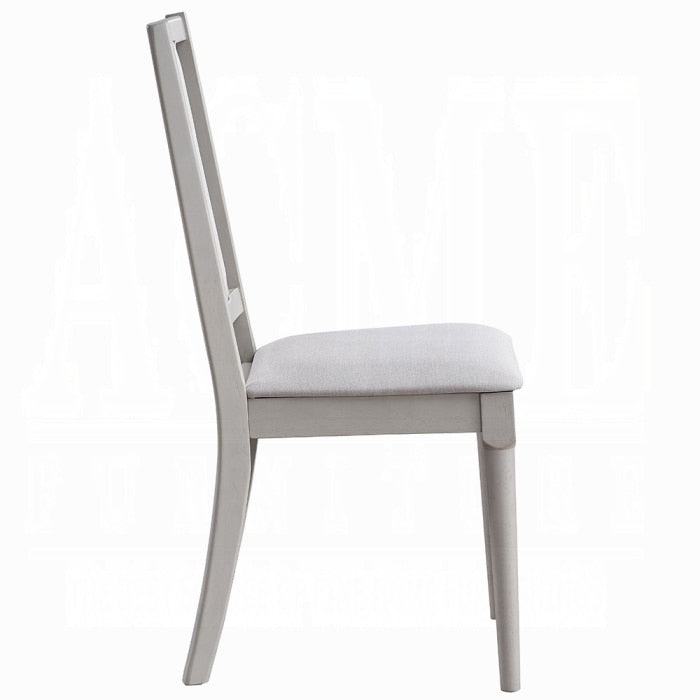 ACME Furniture - Marta Side Chair (Set of 2) - Gray Fabric & Gray Finish - DN04311 veiw 4