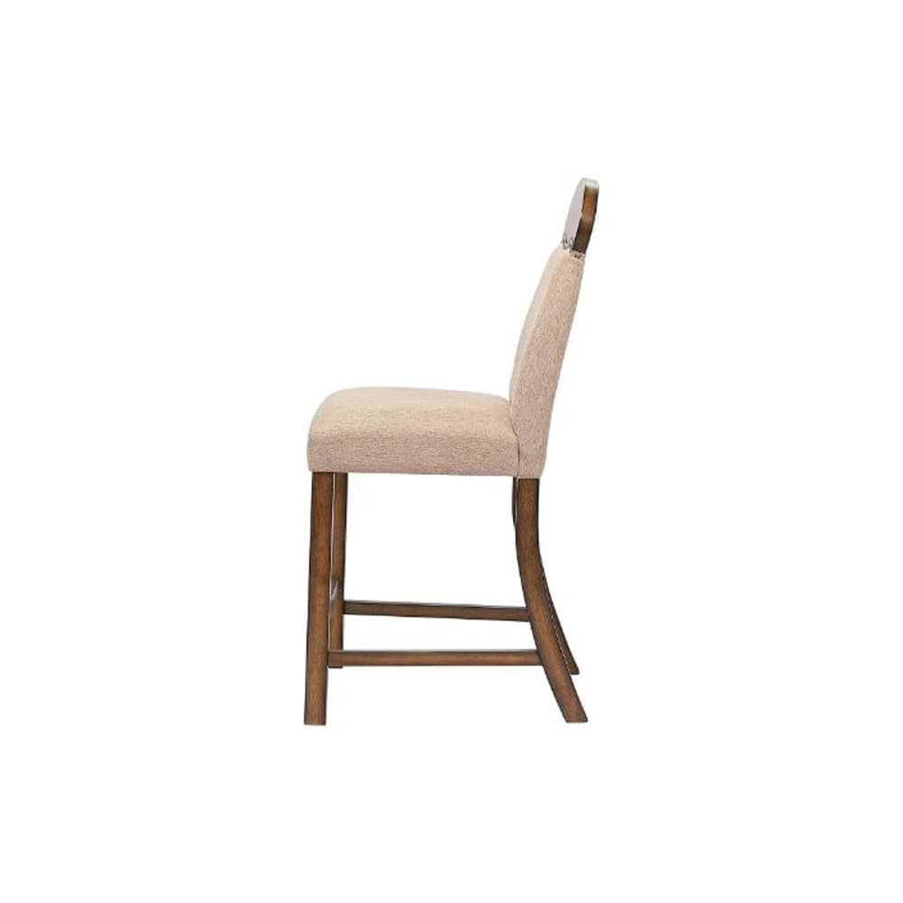 ACME Furniture - Maurice - Counter Height Chair (Set of 2) - Linen & Oak - 72462 view 3