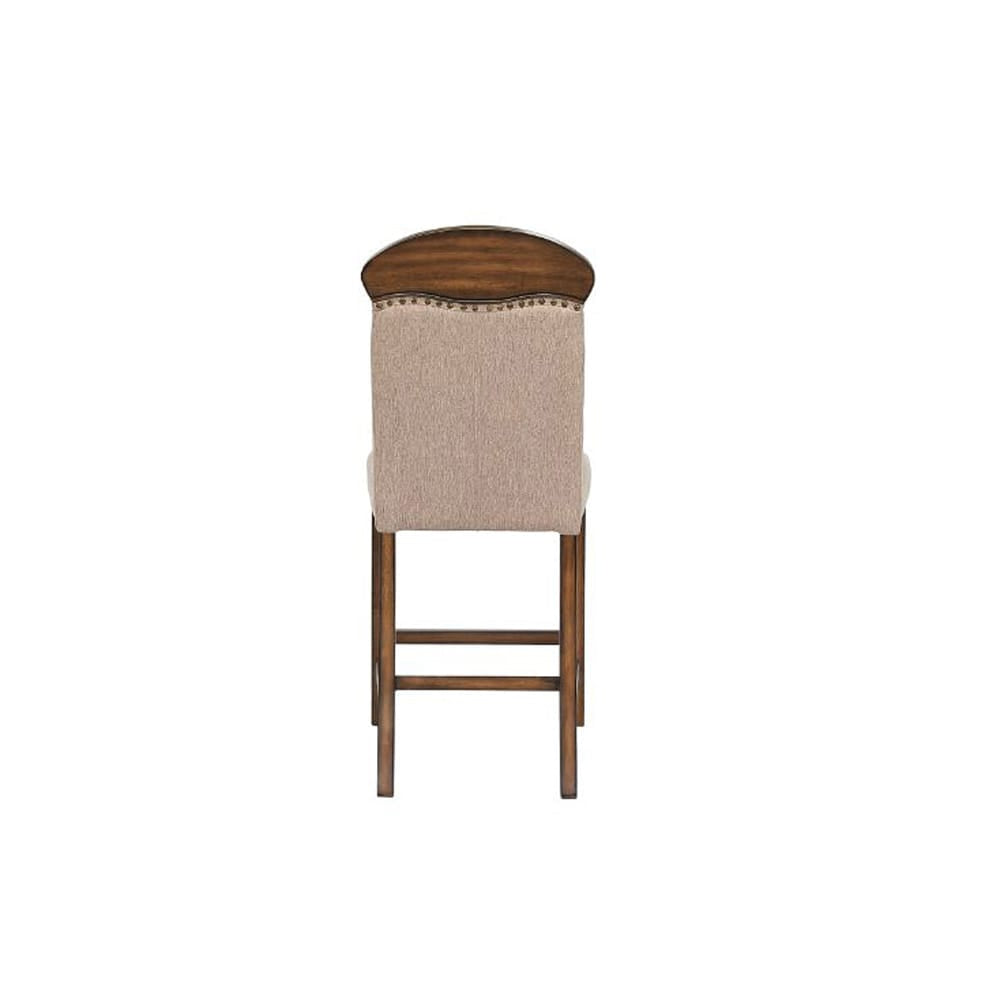 ACME Furniture - Maurice - Counter Height Chair (Set of 2) - Linen & Oak - 72462 view 4