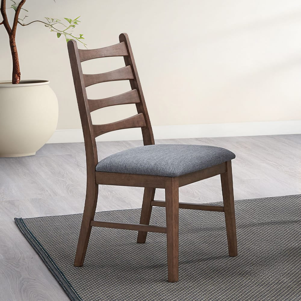 ACME Furniture - Mayah - Side Chair (Set of 2) - Dark Gray Linen & Walnut  - DN04172 view 5