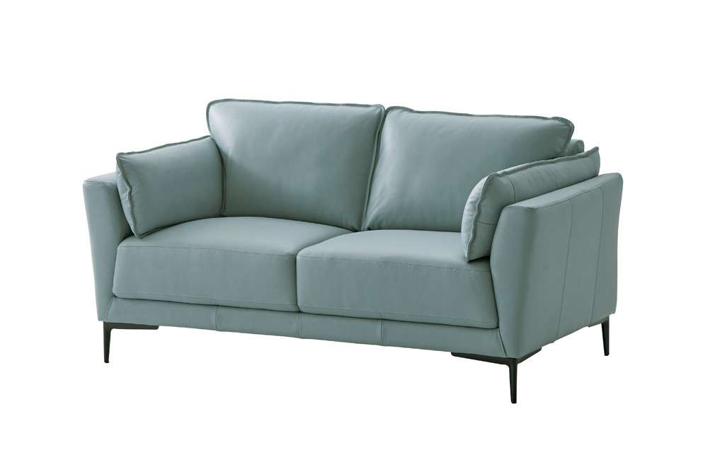 ACME Furniture - Mesut Loveseat - Light Blue Top Grain Leather & Black - LV02388 veiw 1