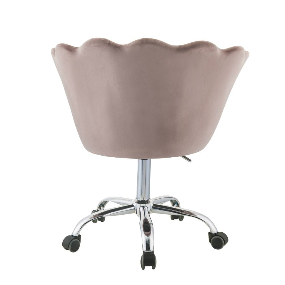 ACME Furniture - Micco - Office Chair - Rose Quartz Velvet & Chrome - 92938 view 4