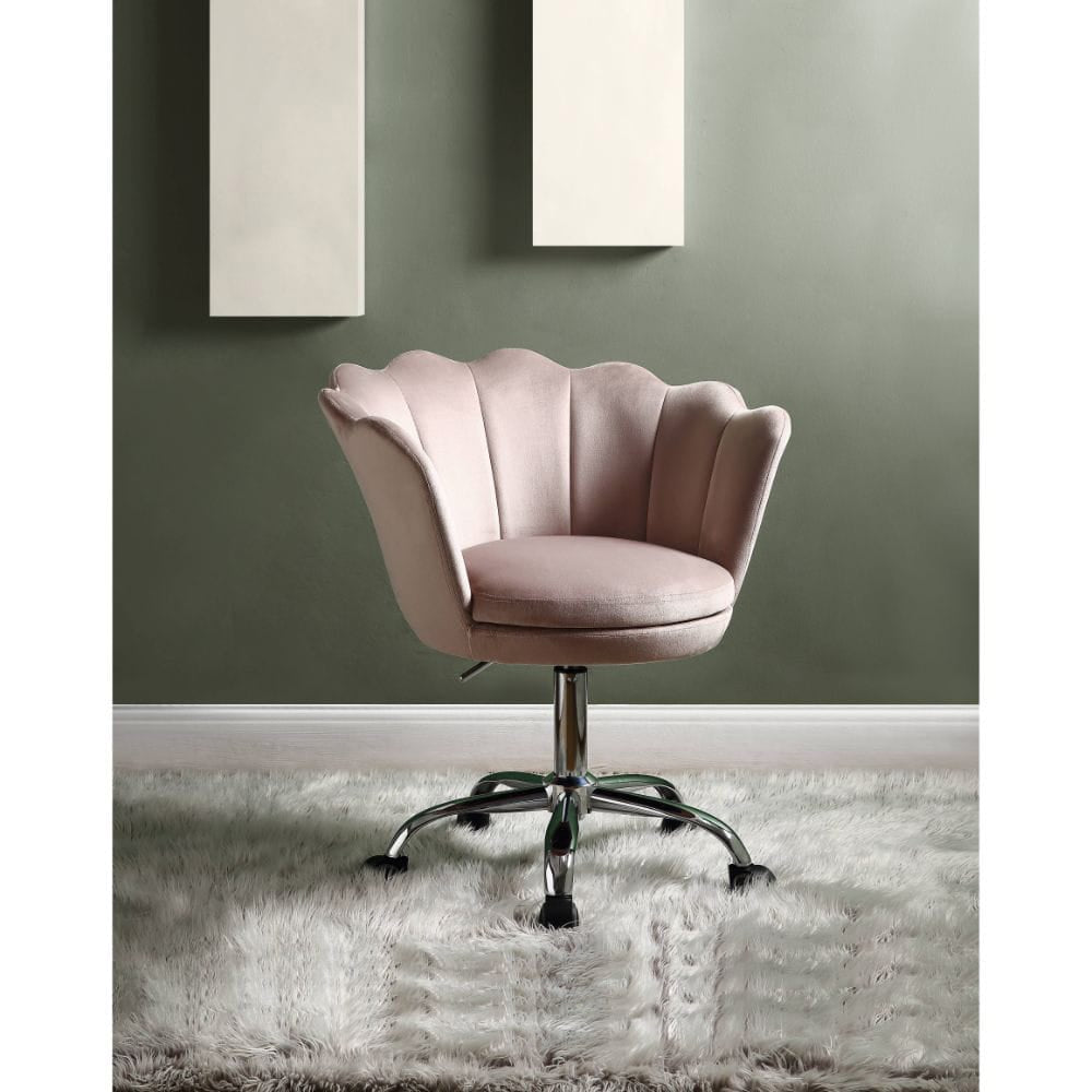ACME Furniture - Micco - Office Chair - Rose Quartz Velvet & Chrome - 92938 view 6