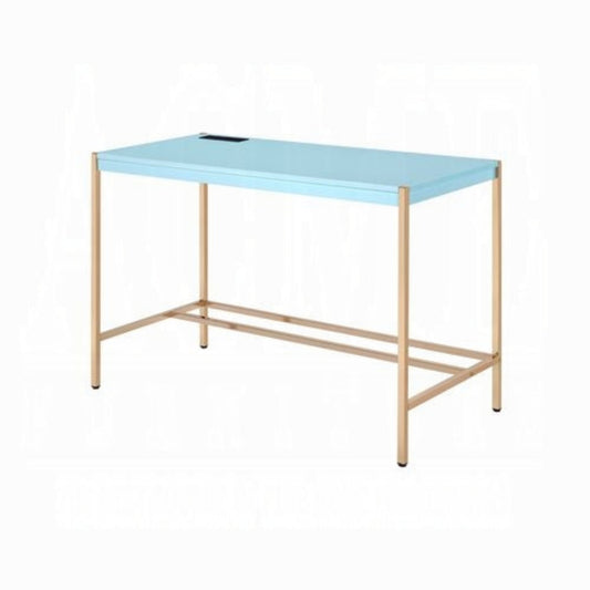 ACME Furniture - Midriaks Writing Desk w/USB - Baby Blue & Gold - OF00023 view 1
