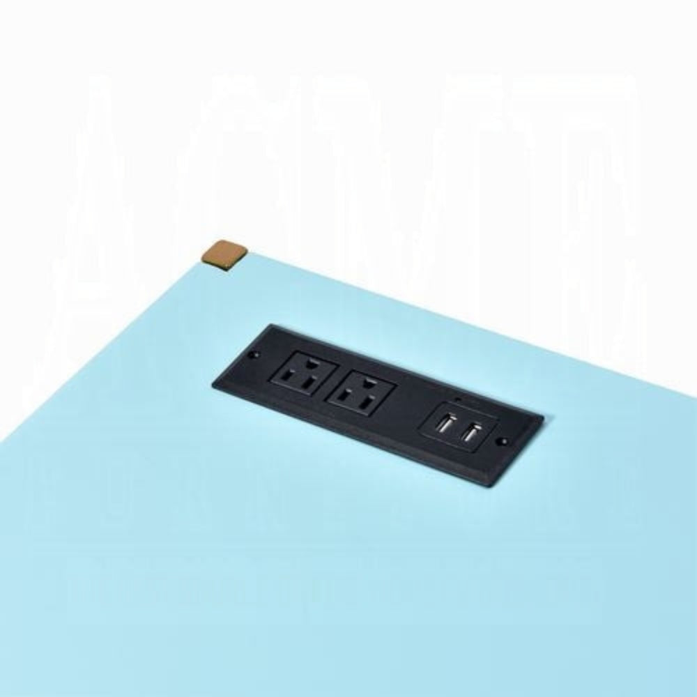 ACME Furniture - Midriaks Writing Desk w/USB - Baby Blue & Gold - OF00023 view 4
