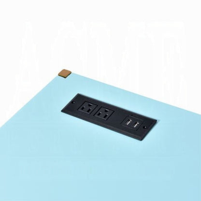 ACME Furniture - Midriaks Writing Desk w/USB - Baby Blue & Gold - OF00023 view 4