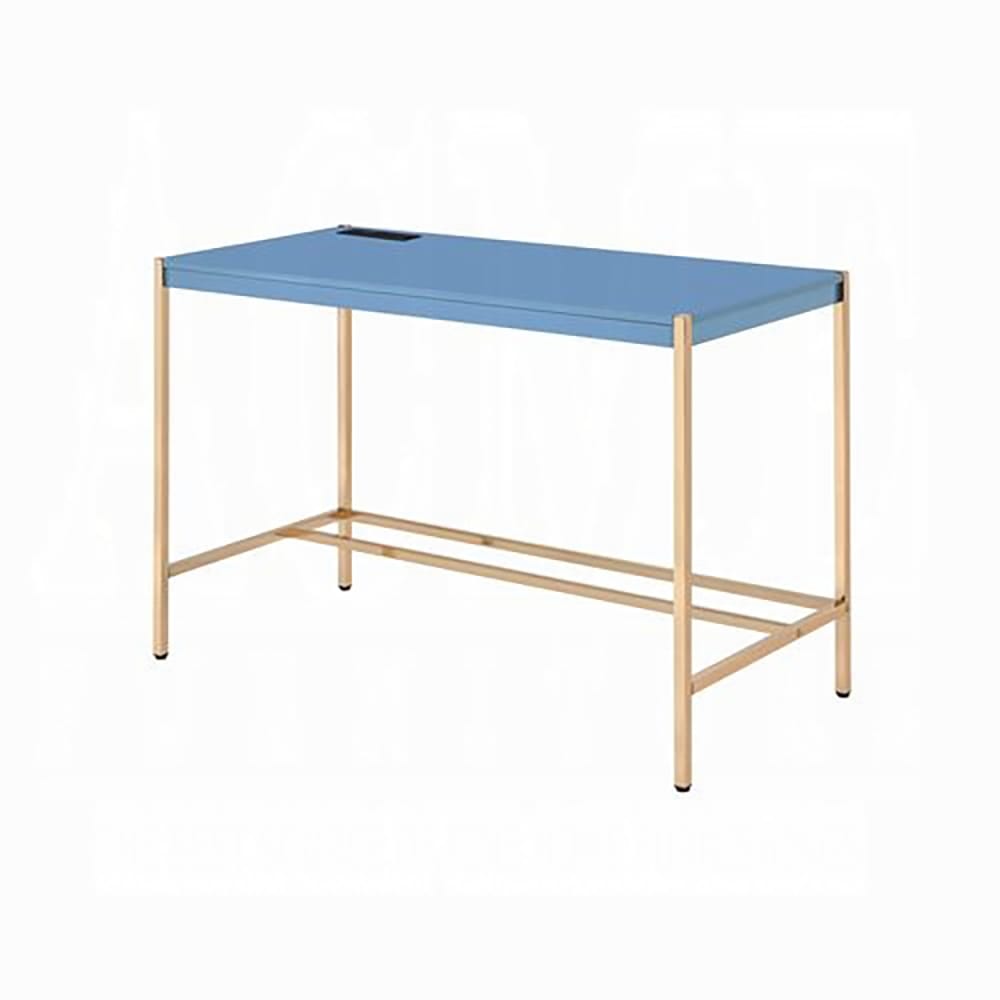 ACME Furniture - Midriaks Writing Desk w/USB - Navy Blue & Gold - OF00022 view 1