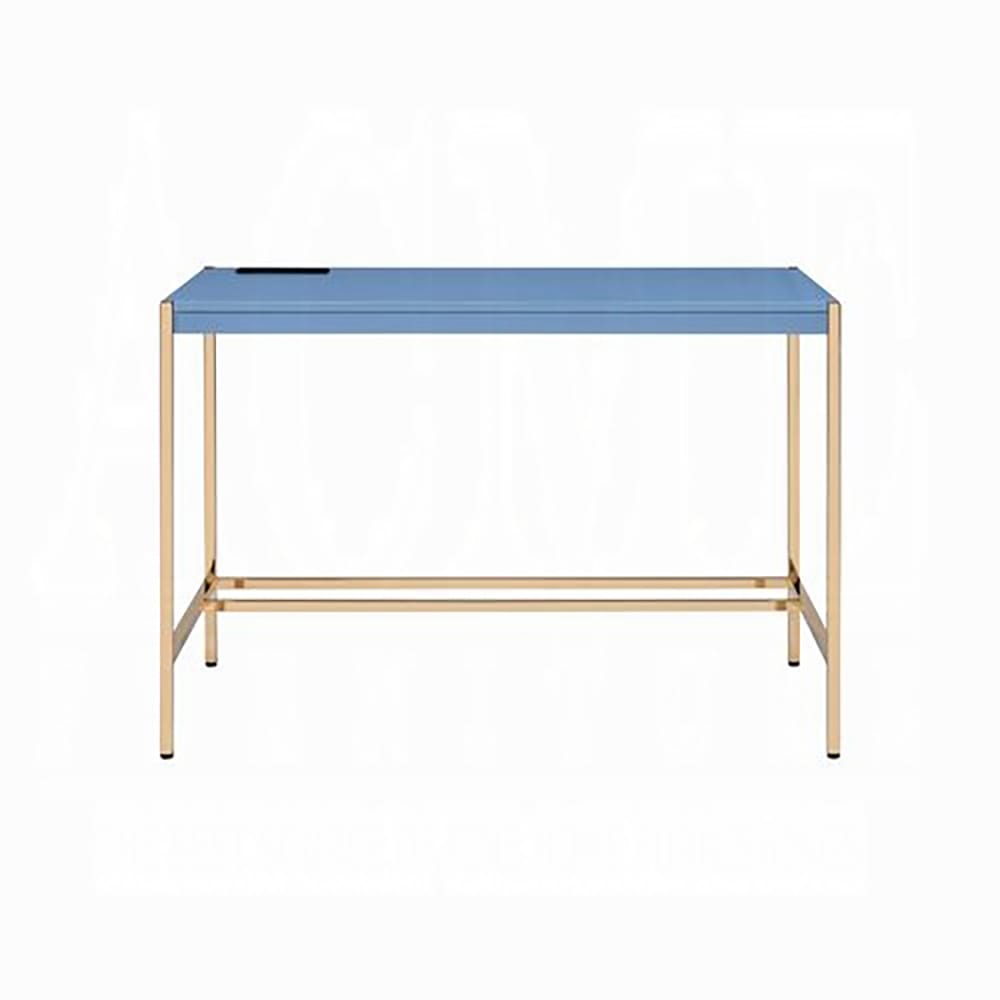 ACME Furniture - Midriaks Writing Desk w/USB - Navy Blue & Gold - OF00022 view 2